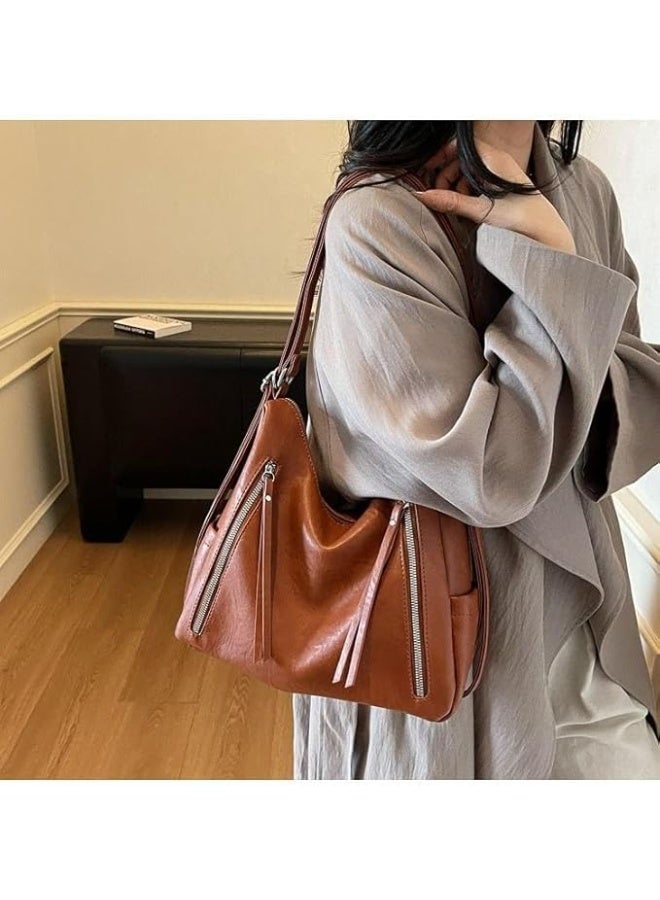Women's shoulder bag with a practical design, adjustable strap, and external metal zippers for perfect organization - Size: 27×31 - Code: 1869-1 (IN) - Image 3