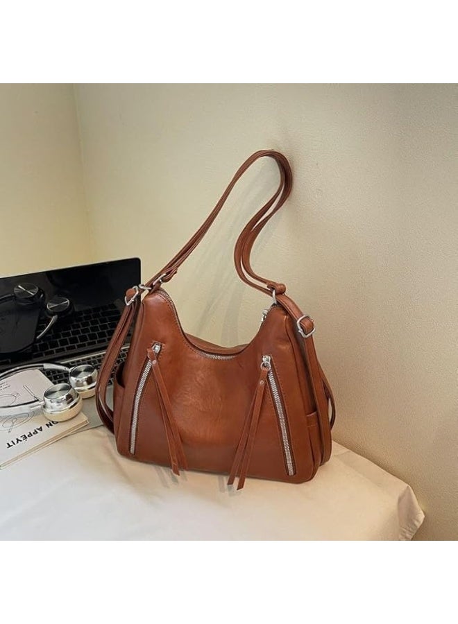 Women's shoulder bag with a practical design, adjustable strap, and external metal zippers for perfect organization - Size: 27×31 - Code: 1869-1 (IN) - Image 2