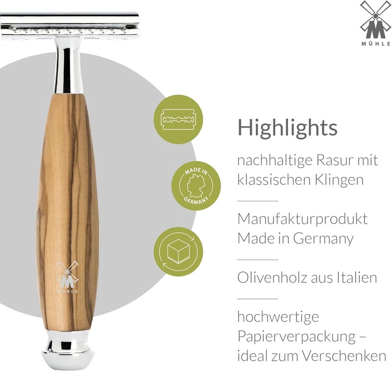MHLE Vivo Safety Razor Olive Wood - Image 3