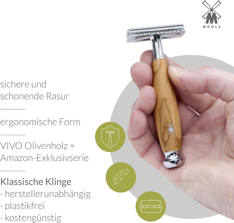 MHLE Vivo Safety Razor Olive Wood - Image 4