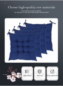 Aikenn Chair Pads Seat Cushion with Ties Square Floor Chair Seat Pads Solid Thicken Comfortable Tufted Seat Cushion Reading Cushion Pad (Blue)  - Image 4