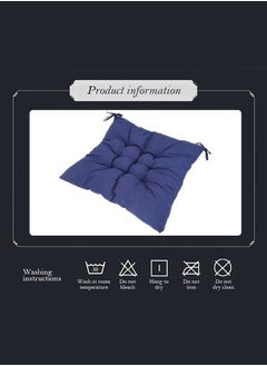 Aikenn Chair Pads Seat Cushion with Ties Square Floor Chair Seat Pads Solid Thicken Comfortable Tufted Seat Cushion Reading Cushion Pad (Blue)  - Image 5