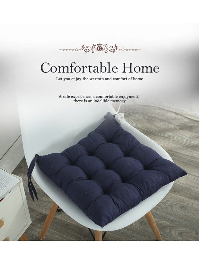 Aikenn - Chair Pads Seat Cushion with Ties Square Floor Chair Seat Pads Solid Thicken Comfortable Tufted Seat Cushion Reading Cushion Pad (Blue) - Image 1