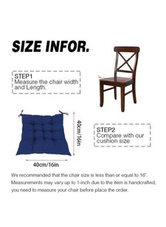 Aikenn Chair Pads Seat Cushion with Ties Square Floor Chair Seat Pads Solid Thicken Comfortable Tufted Seat Cushion Reading Cushion Pad (Blue)  - Image 2