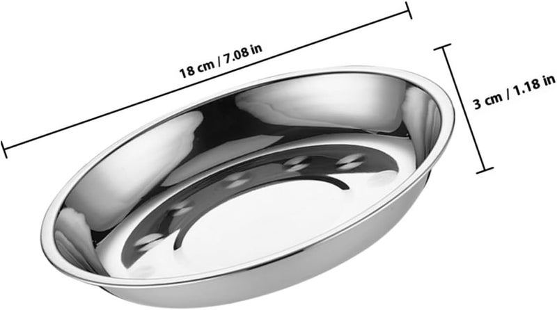 DECHOUS 8pcs 18cm Stainless Steel round Bbq Plates Multi-functional Food Serving Trays Buffet Snack Dishes for Home Camping Dining - Image 2