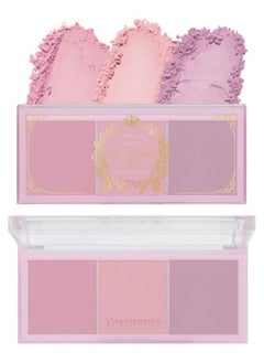 I'M MEME I'm Meme Palette - Afternoon Tea Blusher | Blossom Tea Blended, Cool Tone Blush for Cheek, Soft Pink, Peach, Lavender, 3 Shades Palette, Matte Powder Blush for Face&Cheeks, 0.4oz  - Image 1