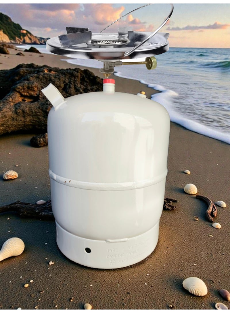 CAMPING FAMILY Portable Camping Refilable Gas Cylinder with Removable Stove on Top 3Kg - Image 2