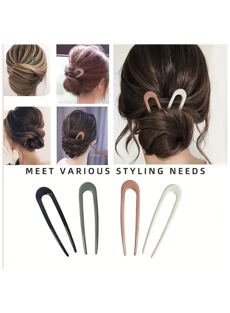 LANGMANNI Women's 5-Piece Hair Styling Set - U-Shaped Wavy Hair Forks, Resin Bun Makers, Hairpins for Easy Updo Hairstyles, Multicolor Hair Styling Comb Clips for Normal Hair Types, Durable Hair Accessories Kit - Image 5