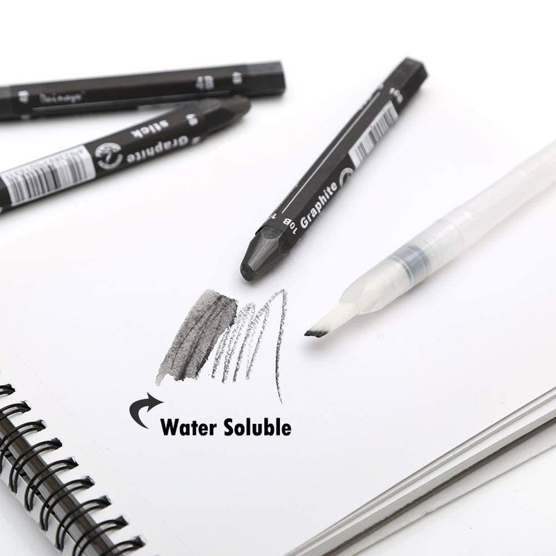 HIKIN SUPERMARKET HIKIN SUPERMARKET™ 3 Pcs 4B 6B 10B Graphite Stick Set Water Soluble Art Drawing Supplies for Sketch & Shading Artist Sketching Pencils  - Image 2