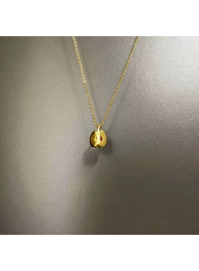 Goolsky Apple Pendant Necklace – Simple Minimalist Design for Women, Apple Motif, Daily Wear/Gifting, Cute Sweet Style - Image 2