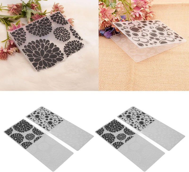 Set of 4 Embossing Folders, Exquisite Concave Convex Texture Design Reusable Templates for DIY Scrapbooking, Card Making and Photos - Image 5