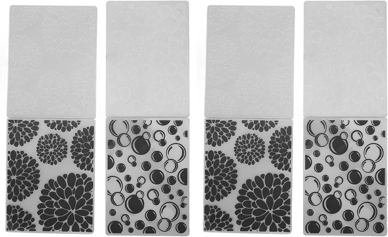 Set of 4 Embossing Folders, Exquisite Concave Convex Texture Design Reusable Templates for DIY Scrapbooking, Card Making and Photos - Image 1