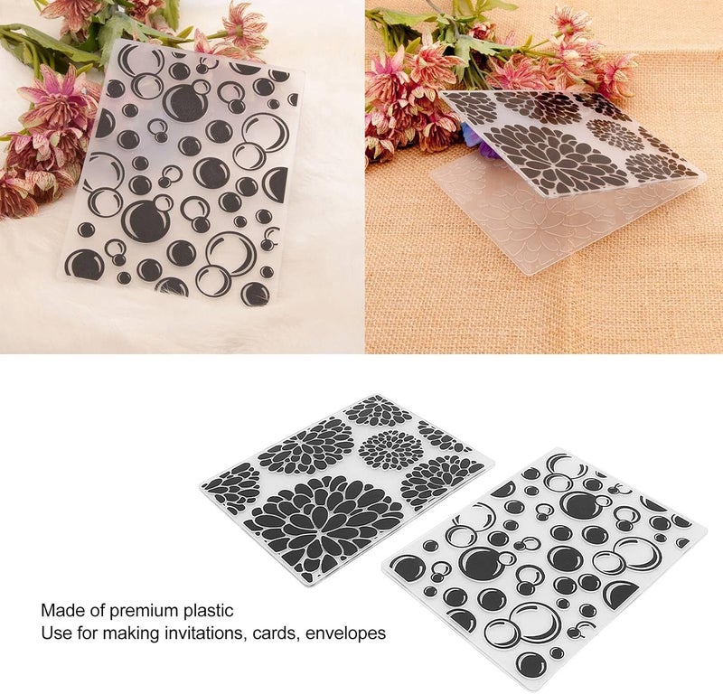 Set of 4 Embossing Folders, Exquisite Concave Convex Texture Design Reusable Templates for DIY Scrapbooking, Card Making and Photos - Image 4