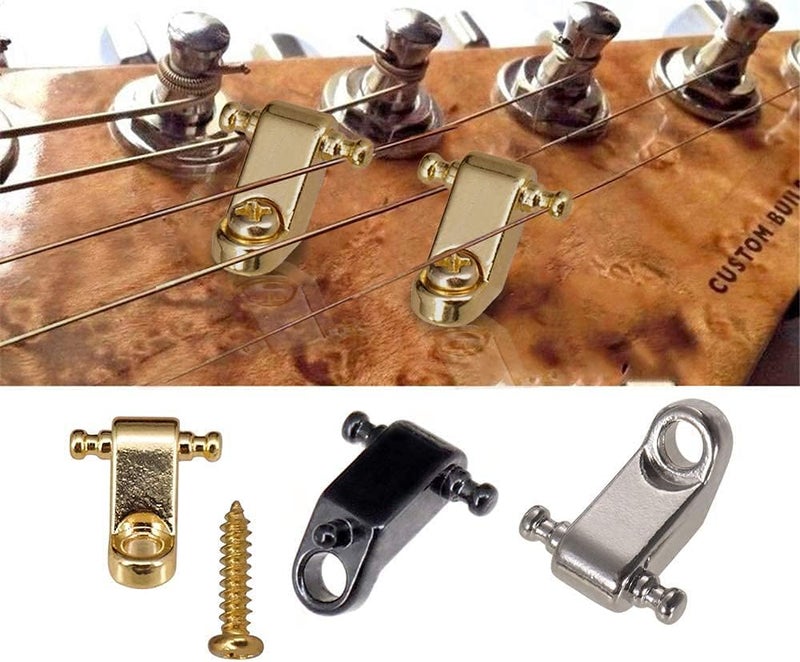 JD.Moon Electric Guitar String Retainers Tree Standard Roller String Guides Pack of 2pcs (Chrome) - Image 2
