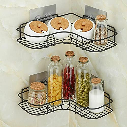 Emcrovi Emcrovi Wrought Iron Kitchen Tripod Bathroom Corner Storage Shelves and Racks Pack of 1 - Image 2