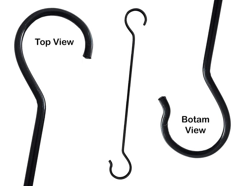 CRAFTCASTLE Large S Hooks Black | Long S Hooks for Hanging Plant | Extension Hooks for Kitchenware, Utensils, Pergola, Closet, Flower Basket S Hook 92Cm (Pack of 2) - Image 4