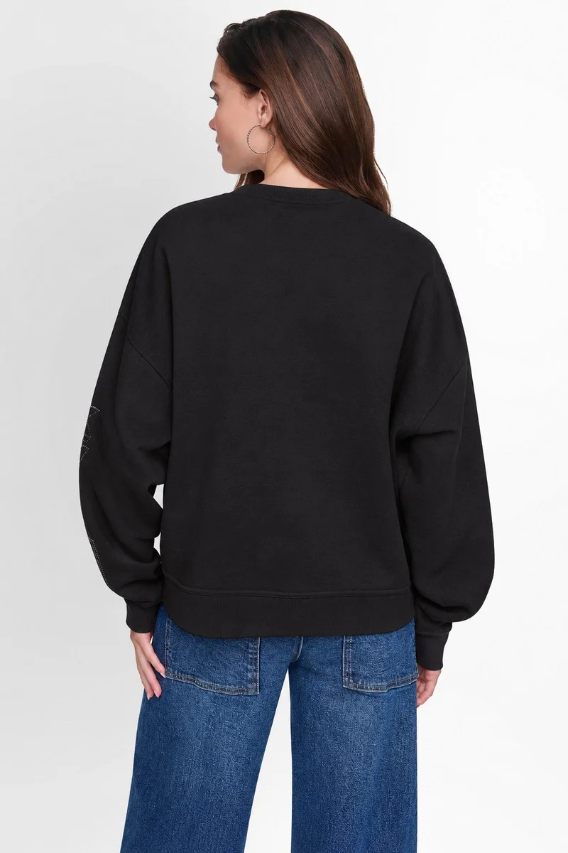 DKNY RHINESTONE GRAFFITI LOGO SWEATSHIRT
