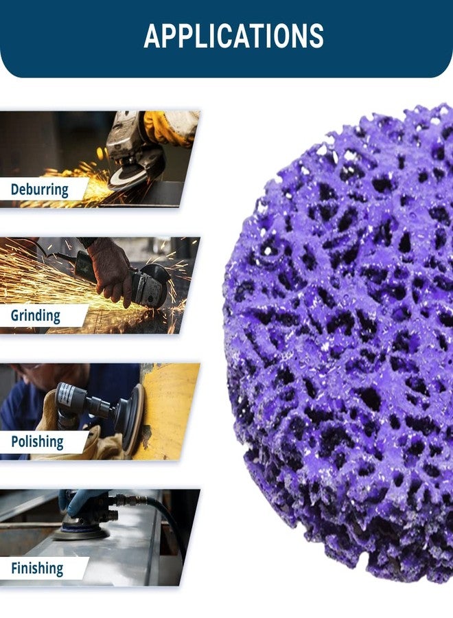 كاشطة القياس أقراص صنفرة Benchmark Abrasives مقاس 3 بوصات سريعة التغيير، مصنوعة من النايلون، دعامة من النوع R ذكر - أقراص صنفرة للمثقاب والطحن، مزيلة للصدأ، لإزالة طلاء المعادن، وتلميعها - (عبوة من 10 قطع) - Image 4