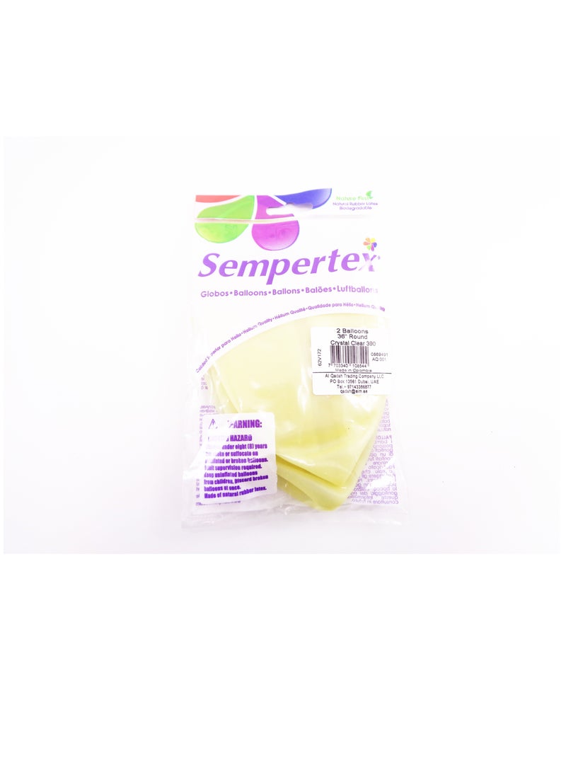 Sempertex 36'' Round Balloon 2pcs/Bag Crystel Clear color - Image 2