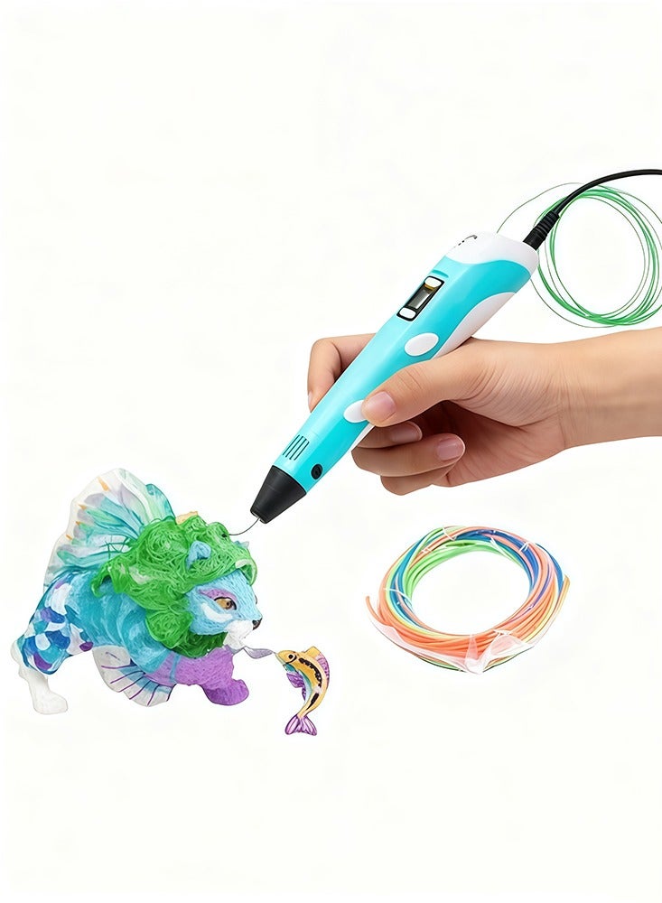 3D Printing Pen with Display Includes 3D Pen 3 Starter Colors of PLA Filament Stencil Book Project Guide and Charger - Image 1