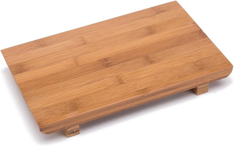 THY COLLECTIBLES Sashimi Sushi Bamboo Serving Geta Plate  Japanese Style Tableware Bamboo Sushi Board Cutting Tray L94 x W59 - Image 1
