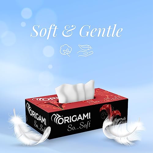 Origami So Soft 2 Ply Facial Tissue | Ultra Soft, Skin Friendly & Highly Absorbent Face Tissues | Multipurpose Car, Home & Office Use | Pack of 6 (100 Pulls, 600 Sheets) - Image 3
