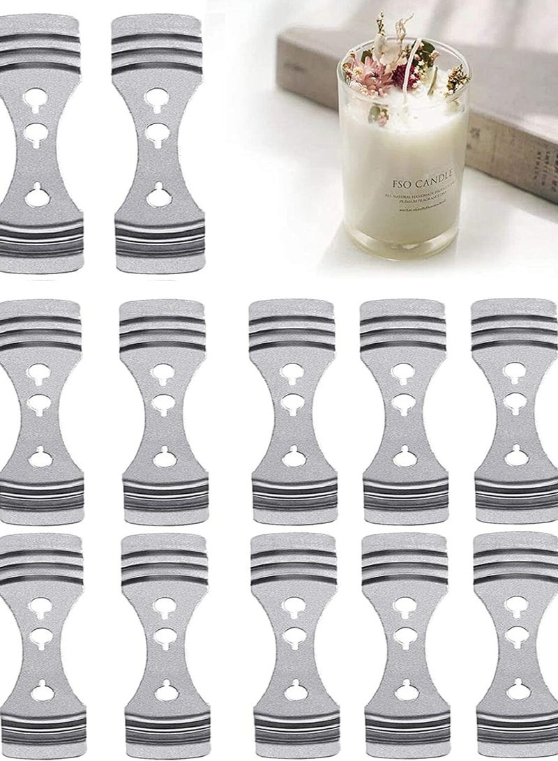 كيلا أجهزة تثبيت فتيل الشموع المعدنية وحامل شمعة من الفولاذ المقاوم للصدأ لصنع الشموع بنفسك، جهاز تثبيت فتيل الشموع المعدني (فضي) - Image 1