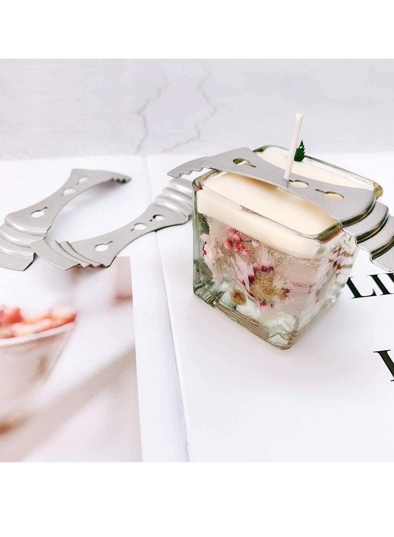 كيلا أجهزة تثبيت فتيل الشموع المعدنية وحامل شمعة من الفولاذ المقاوم للصدأ لصنع الشموع بنفسك، جهاز تثبيت فتيل الشموع المعدني (فضي) - Image 5