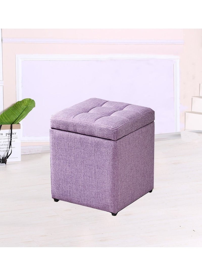 LINGWEI Storage Ottoman Cube Footrest Stool Pink 30x35x30cm - Image 3