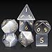 DNDND Cats Eye Gemstone Dice Set 7 PCS Crystal DND Dice with Gorgeous Gift Case for Dungeons and Dragon DD Tabletop Game Grey Cats Eye - Image 2