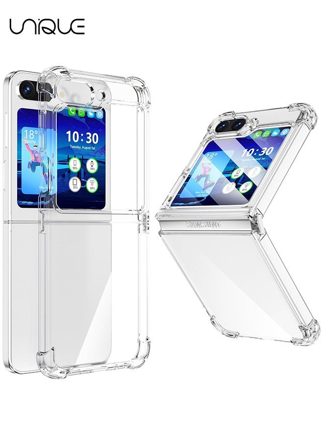 يونيك لحافظة سامسونج جالاكسي زد فليب 6 - غطاء هاتف واقي شفاف مع مصد مقاوم للصدمات وظهر مضاد للخدش (شفاف) - Image 1
