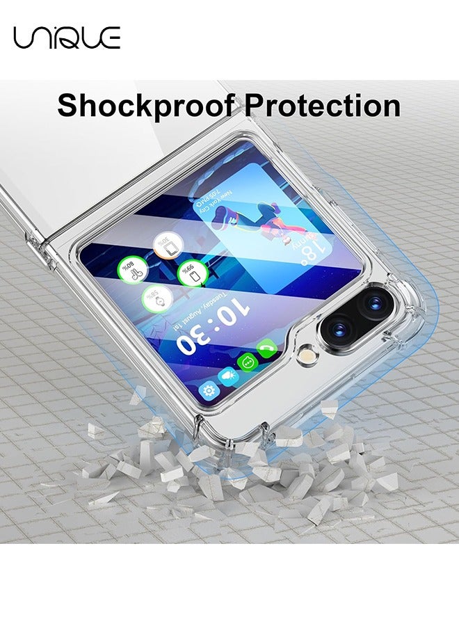يونيك لحافظة سامسونج جالاكسي زد فليب 6 - غطاء هاتف واقي شفاف مع مصد مقاوم للصدمات وظهر مضاد للخدش (شفاف) - Image 2