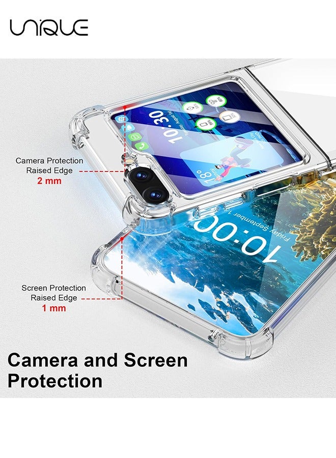 يونيك لحافظة سامسونج جالاكسي زد فليب 6 - غطاء هاتف واقي شفاف مع مصد مقاوم للصدمات وظهر مضاد للخدش (شفاف) - Image 3