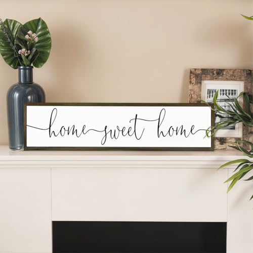 WKYAER Home Sweet Home Signs, Rustic Wood Wall Plaque, Decorative Wooden Box Sign, Farmhouse Homes Decor for Living Room, Wall Decor Art, New Home Decoration, Housewarming Gift 17.8x4x1.2 inches - Image 5