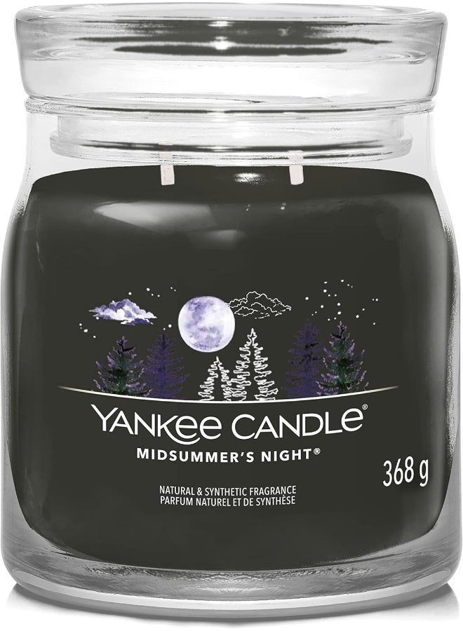 YANKEE CANDLE شمعة معطرة مميزة - 368 جرام | شمعة متوسطة لليلة منتصف الصيف مع فتيلين مزدوجين | شمعة مصنوعة من مزيج شمع الصويا تحترق لفترة طويلة | هدايا مثالية للنساء - Image 1