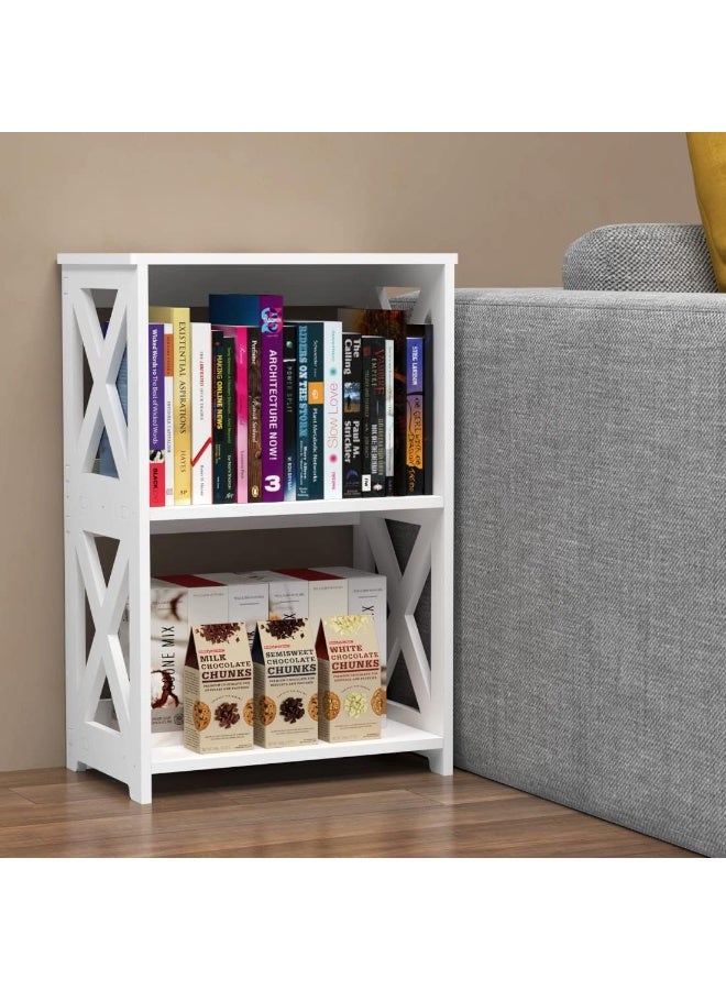 TPGP 3 Tier Bookshelf, Small Bookcase For Small Spaces, Mini Thin Book Shelf For Bedroom, Living Room, Bathroom Rack - Image 2