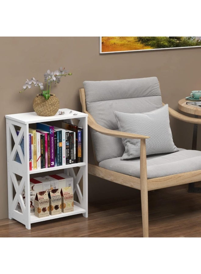 TPGP 3 Tier Bookshelf, Small Bookcase For Small Spaces, Mini Thin Book Shelf For Bedroom, Living Room, Bathroom Rack - Image 4