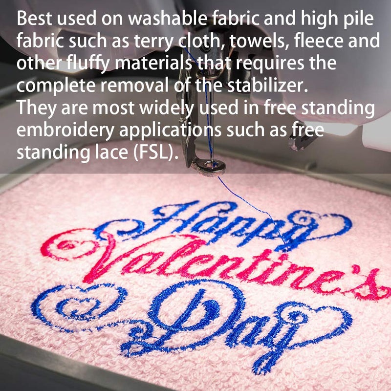 Seneme Water Soluble Stabilizer for Embroidery Backing & Topping (8 in x 15 yd Roll), Seneme 1.5oz Embroidery Stabilizers - Wash Away Embroidery Stabilizer for Machine Embroidery Stabilizer and Hand Sewing - Image 4