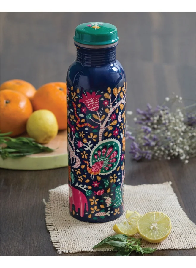 Chumbak Jungle Folk Copper Bottle, 900ml