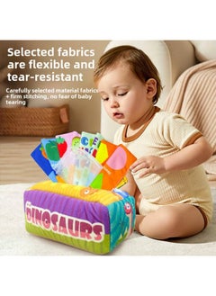 Generic Baby Tissue Toy Tissue Box 0-1 Years Old Baby Early Education Tear-proof Finger Exercise Ringing Paper Biting Toy-Color:Undersea Paradise Tissue Box ]  - Image 2