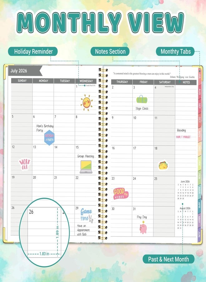 Billtigif Academic Planner 2026-2027 (8.5" x 11") - Weekly & Monthly Planner (Jul. 2026 - Jun. 2027), Column View Calendar Organizers, Hardcover Agenda Book with Tabs for Office & School, Tree - Image 2