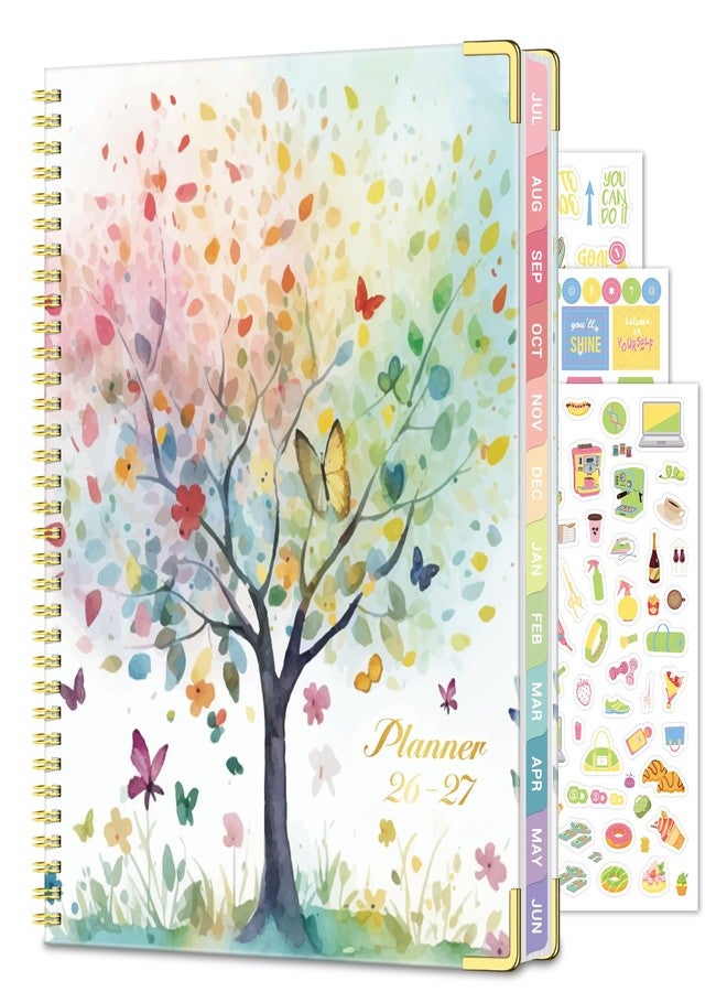 Billtigif Academic Planner 2026-2027 (8.5" x 11") - Weekly & Monthly Planner (Jul. 2026 - Jun. 2027), Column View Calendar Organizers, Hardcover Agenda Book with Tabs for Office & School, Tree - Image 1