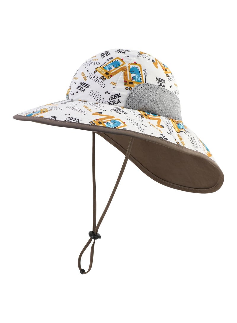SOLARAE Kids Sun Hat, Toddler Bucket Hat, Summer Beach Hat, Children's Fisherman Hat, Foldable Hat with Neck Flap Adjustable Wide Brim, UPF 50+ Sun Cap for Boys Girls, Suitable for 2-6 Years Old - Image 1