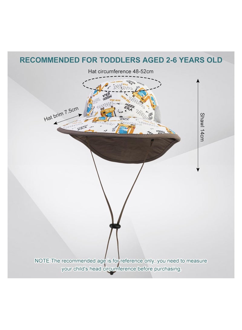 SOLARAE Kids Sun Hat, Toddler Bucket Hat, Summer Beach Hat, Children's Fisherman Hat, Foldable Hat with Neck Flap Adjustable Wide Brim, UPF 50+ Sun Cap for Boys Girls, Suitable for 2-6 Years Old - Image 3