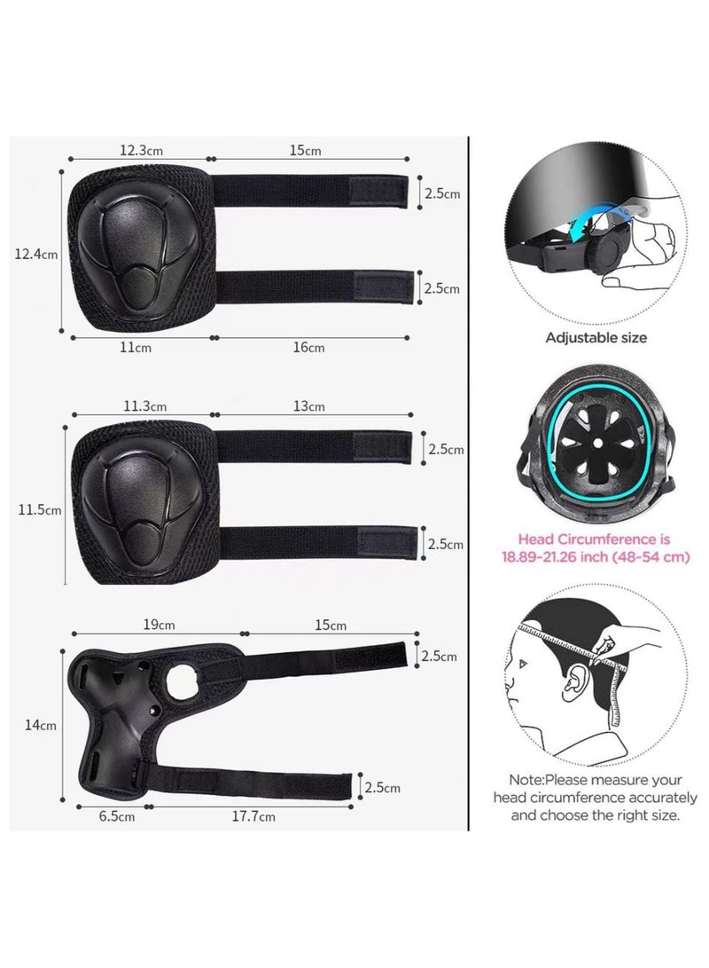 TOMSHOO 7PCS Kids Roller Skating Protective Gear Set Knee Pads for Kids 2-8 Years Toddler Knee and Elbow Pads with Wrist Guards 3 in 1 for Skating Cycling Bike Rollerblading Scooter,black - Image 3