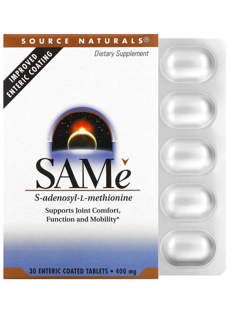Source Naturals SAMe , 400 mg, 30 Enteric Coated Tablets