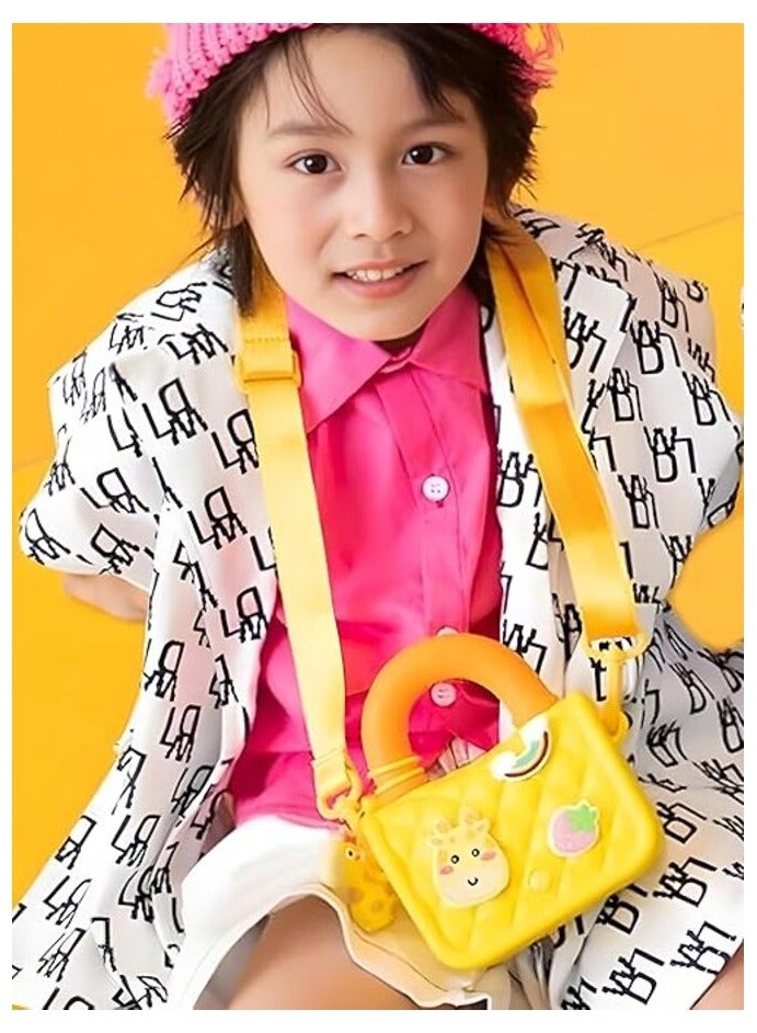 PICOCICI Cartoon Soft Silicone Bag Handbag cross body Purse Sweet Birthday Gift for Children Girls Sling Bag for Women, StylishBag,  Side Bag for Girls, yellow  - Image 5