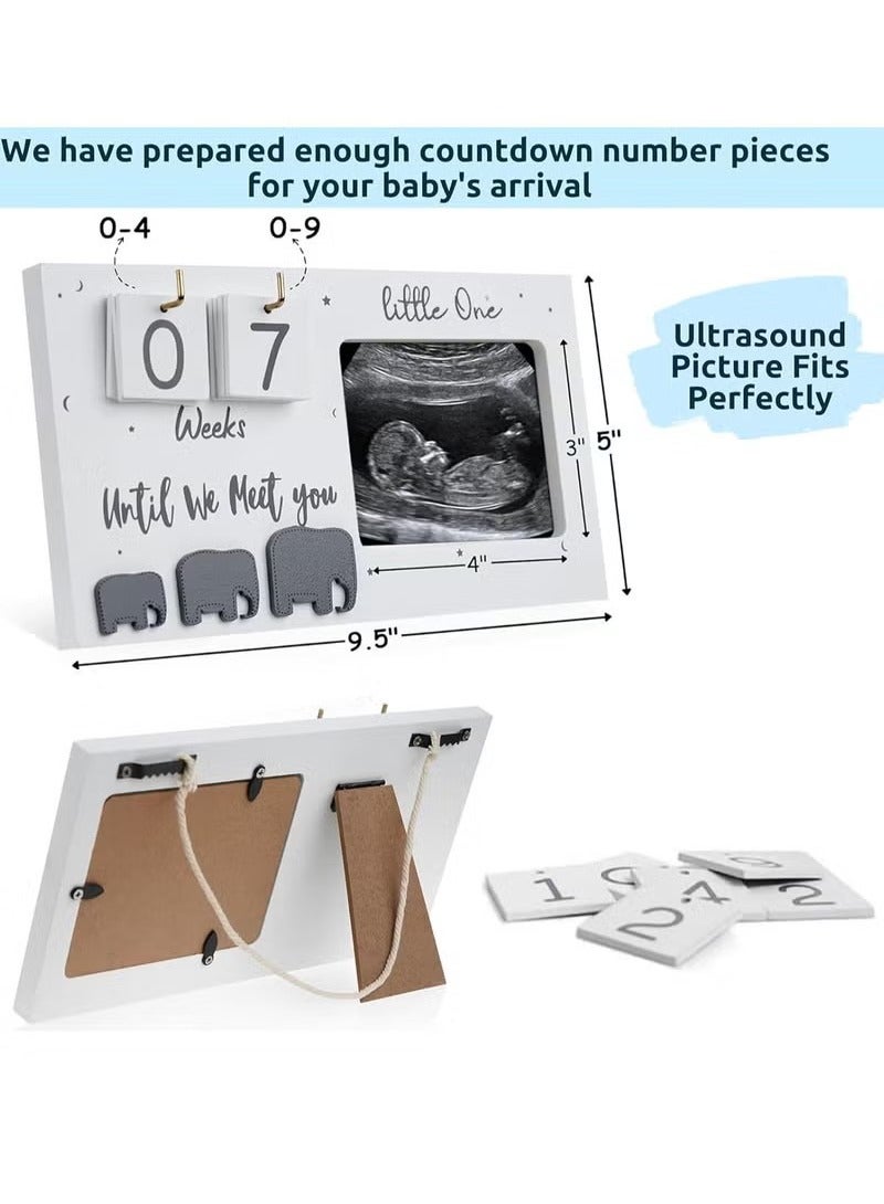 Unewshi Baby Sonogram Picture Frame with Countdown Calendar and Changeable Mats,Beautiful Ultrasound Picture Frames for Table or Wall,Congratulations Pregnancy Gift for Expecting Parents - Image 2