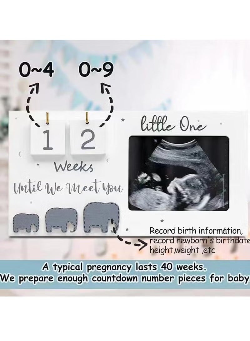 Unewshi Baby Sonogram Picture Frame with Countdown Calendar and Changeable Mats,Beautiful Ultrasound Picture Frames for Table or Wall,Congratulations Pregnancy Gift for Expecting Parents - Image 3