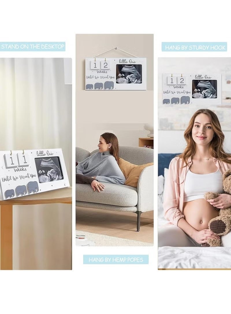 Unewshi Baby Sonogram Picture Frame with Countdown Calendar and Changeable Mats,Beautiful Ultrasound Picture Frames for Table or Wall,Congratulations Pregnancy Gift for Expecting Parents - Image 5